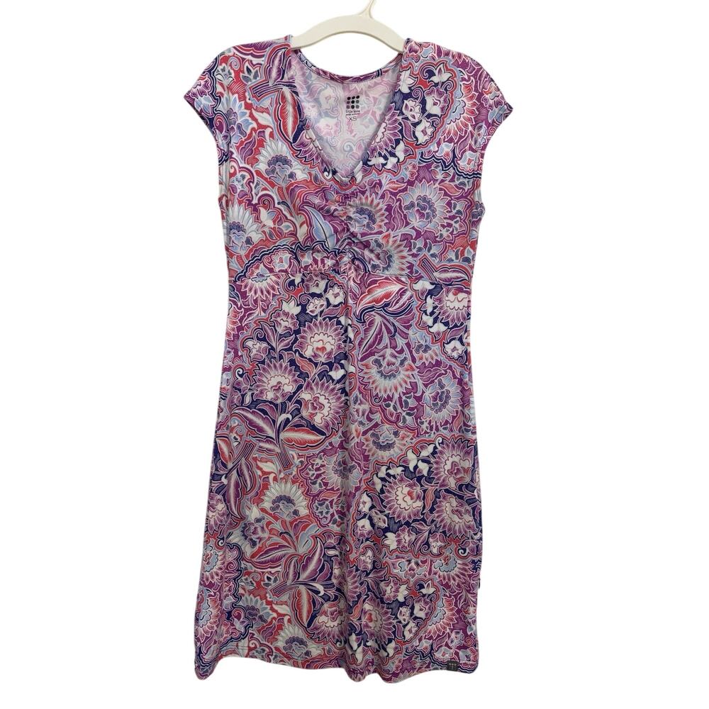 Title Nine Purple Floral Babydoll Diamalete Athletic Dress XS Stretch Pocket